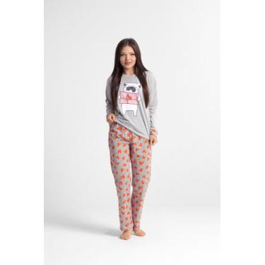 Imagem de Pijama feminino adulto longo estampado - Jucatel 007, GG