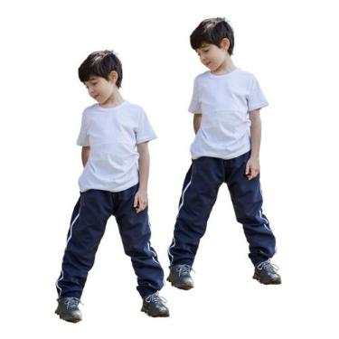 Imagem de 2 Calças Masculina Infantil Tactel Agasalho Inverno 418 - FR, 2 azul, 