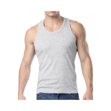 Imagem de Camiseta Regata Masculina De Algodão Puro Para Treino Fitness, Cores S