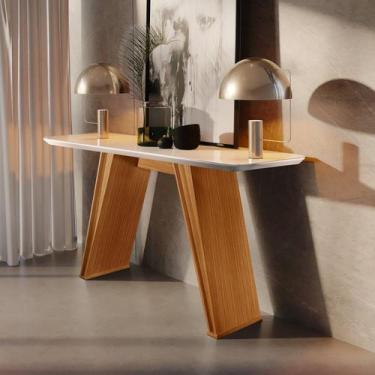 Imagem de Aparador Para Sala De Jantar Com Tampo Em Vidro E Laca 135cm Design Al