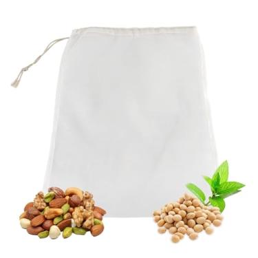 Imagem de Saco de fermentação, saco reutilizável de malha fina de 100 mícrons com cordão ajustável para frutas vinagre cidra uva vinho prensa cordão para coar saco de fermentação suprimentos de filtro (45 x 62