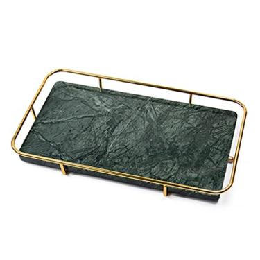 Imagem de Bandeja de mármore retangular para casa de banho nórdica bancada para cuidados com a pele caixa de armazenamento de produtos acessórios de prateleira de banheiro (cor: estilo B) (estilo a)