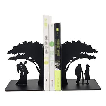 Imagem de U5GAAALPPQ9 Terminais de livros para prateleiras Suporte de livros para casais criativos estante de livros de metal antimóvel Estante desktop em forma de L terminais de livro livros rack de