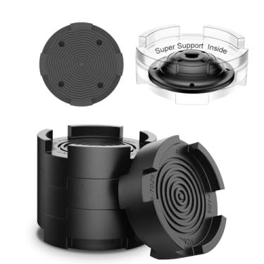 Imagem de Homidy Almofadas antivibração para máquina de lavar, suporte universal de lavadora e secadora de pés, estabilizador de pés, para andar em movimento, protetores de pés de móveis (pacote com 4) (preto