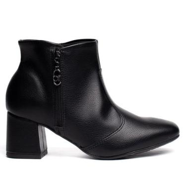 Imagem de Bota Feminina Beira Rio Cano Médio Salto Bloco Preto, Preto, 35