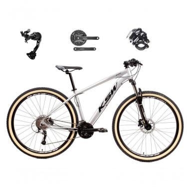 Imagem de Bicicleta Aro 29 Ksw Xlt Alívio E Altus 27v Freio Hidráulico Garfo Trava Pneu Faixa - Prata Tam.19