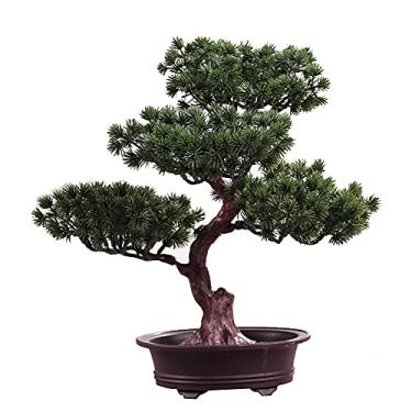 Imagem de Bonsai artificial festival planta vaso simulação bonsai decorativo casa escritório pinheiro presente DIY ornamento realista bonsai artificial decoração em vaso (tamanho: 1) ()