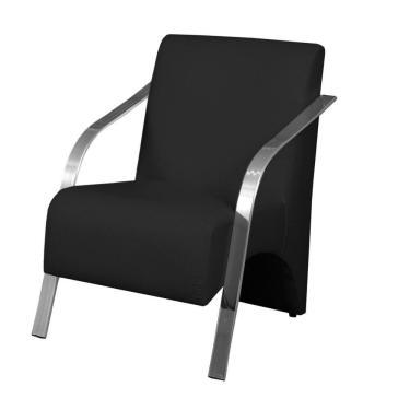 Imagem de Poltrona Braços De Alumínio Vênus Courino Preto