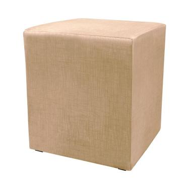Imagem de Puff Zelda Quadrado Multiuso 43x43x43cm Tecido Suede Velusoft Castor