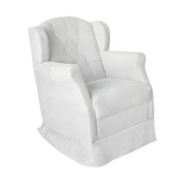 Imagem de Poltrona Amamentação Cadeira Reforçada Balanço Lile Suede branco