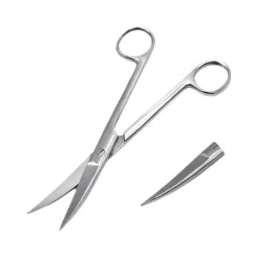 Imagem de Tesoura Cirúrgica Profissional De Aço Para Unhas, Sobrancelhas, Pelos 