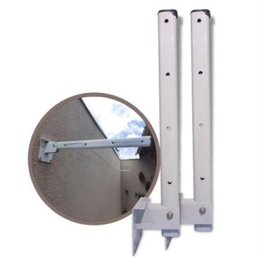 Imagem de Varal Em Aço Dobrável Retrátil + 20 Metros de Cabo de Aço Encapado 1,6