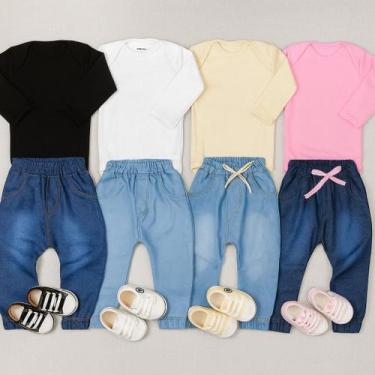 Imagem de Kit 3 Peças Bebê Estilo Urbano Com Body, Calça E Tênis Cor:brancoTaman