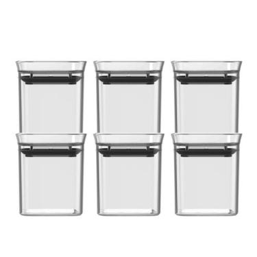 Imagem de Kit 6 Mini Potes Herméticos Block Porta Temperos Transparente Condimen
