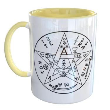Imagem de Caneca Porcelana Tetragrammaton - Pense Canecas, Amarelo