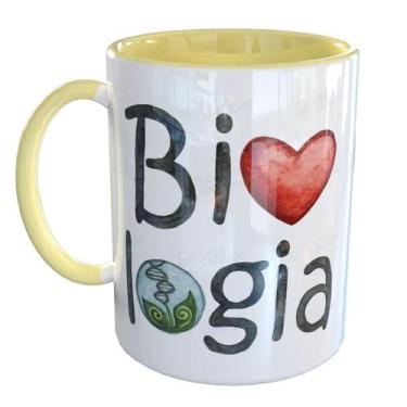 Imagem de Caneca Porcelana Biologia - Pense Canecas, Amarelo