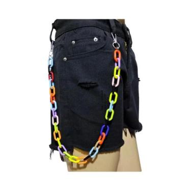 Imagem de Cinto De Corrente Prateado Feminino Estilo Punk Para Calças, Jeans, Ro