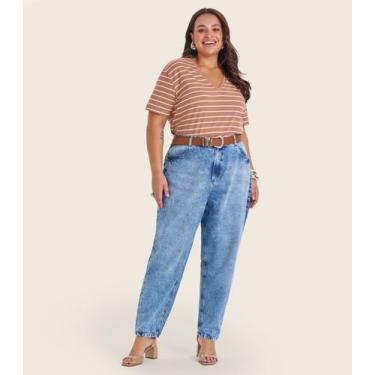 Imagem de Blusa Feminina Plus Size Gola V Secret Glam Marrom, Plus G2, Marrom