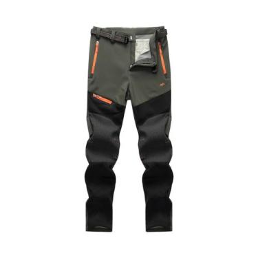 Imagem de Calças Masculinas Impermeáveis Com Forro De Fleece Para Caminhada, Esq