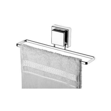 Imagem de Porta toalha rosto banheiro ventosa cromado 25 cm 8053 - Future