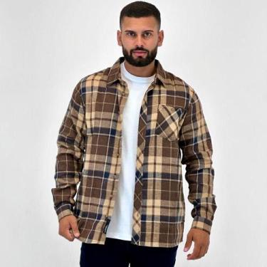 Imagem de Camisa Invicci Xadrez Flanela com Bolso Manga Longa Masculina, P, Xadr