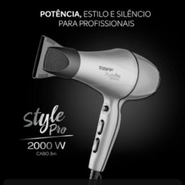 Imagem de Secador de Cabelo Taiff Style Pro 2 Velocidades 2000W Prata, 110V