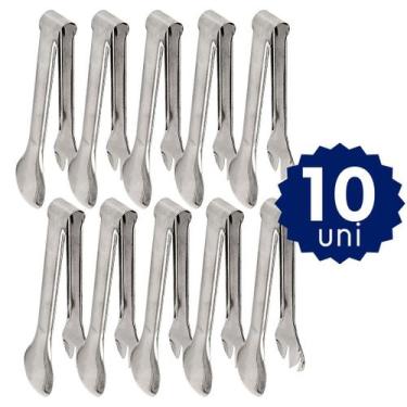 Imagem de Kit 10 Pegador de Inox Multiuso Pão Massa Salada Frios Carne - SQ Só Q