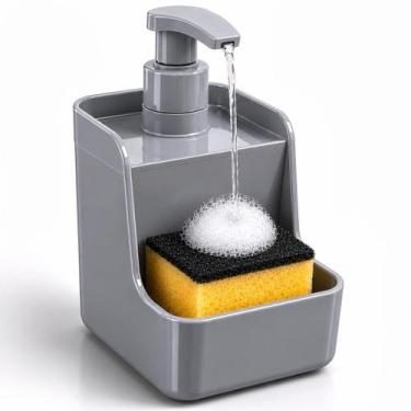 Imagem de Kit Duplo 2 Dispenser Detergente UZ Porta Esponja  Organizador Compact