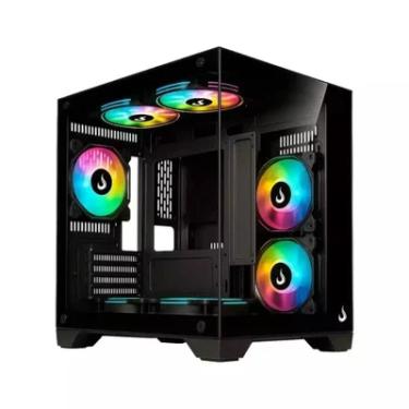Imagem de Gabinete Gamer Rise Mode Galaxy Glass M Mini, M-ATX, Lateral e Frontal em Vidro Temperado, Sem FANs, Preto - RM-GA-GGMN-FB