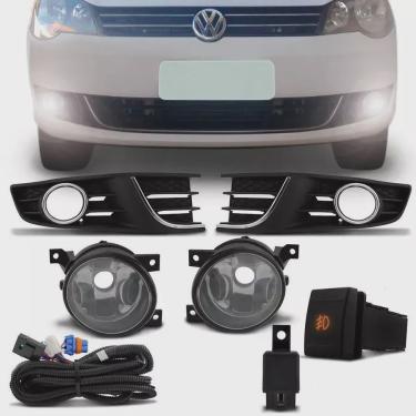 Imagem de Kit Farol de Milha Completo Volkswagen Polo Sedan Hatch 2012 13 14 16 Auxiliar Neblina