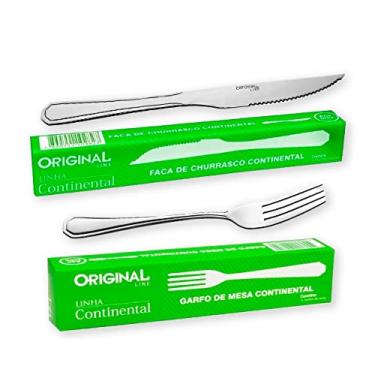 Imagem de Jogo de Talheres Garfo e Faca Inox 24pçs Continental