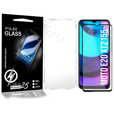 Imagem de CapA Antiqueda P/ Moto E20 XT2155 + Película 3d + Kit Aplicação - Cell In Power25