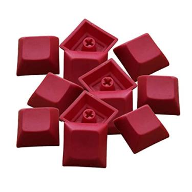 Imagem de Kokiya 12 teclas PBT DSA Keycaps em branco impresso DIY para teclado mecânico de jogos, granulado óbvio e não é fácil de brilhar - vermelho