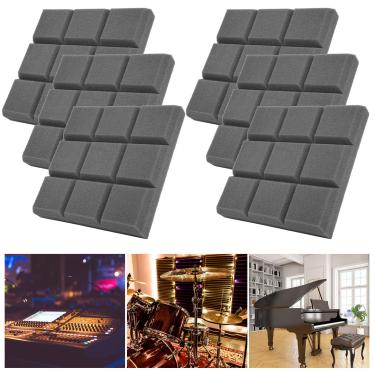 Imagem de Esponja de insonorização portátil de bom desempenho, painéis de absorção de som, para processamento acústico de redução de ruído(Cinza de alta densidade retardante de chama)