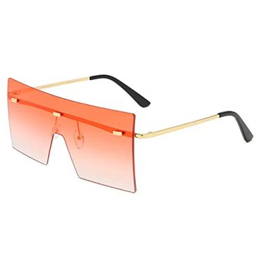 Imagem de Moda unissex óculos de sol grandes grandes mulheres design famoso na moda uma peça óculos de sol femininos masculinos máscara óculos de sol uv400, laranja, outros
