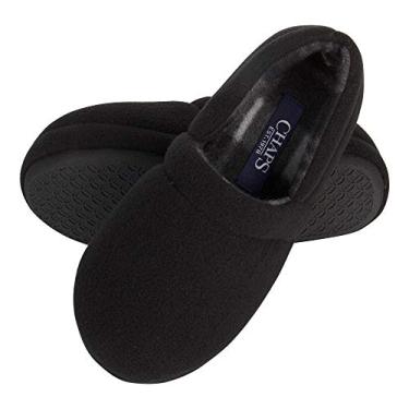 Imagem de Chaps Pantufa unissex infantil com costas fechadas e sola antiderrapante para uso interno/externo, Preto, X-Large Big Kid