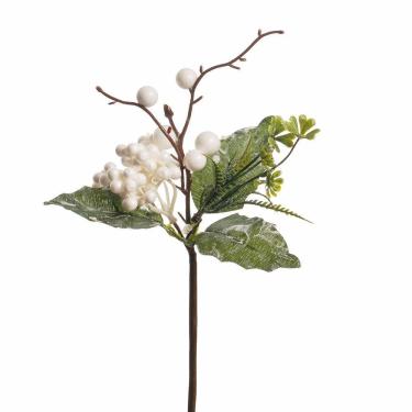 Imagem de Pick Galho Natalino C/folh/frut Bc/vrd 1un 20x10x5cm 1593635