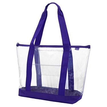 Imagem de Ensign Peak Bolsa de ombro transparente com bolsos internos e externos e fecho de zíper, Roxa, One Size