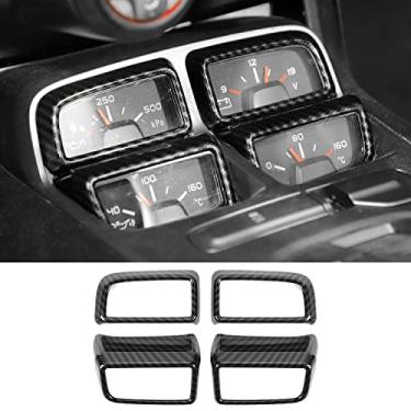 Imagem de RT-TCZ Capa de painel central para painel de painel de decoração de acessórios interiores para Chevrolet Chevy Camaro 2010-2015, 4 peças (grão de fibra de carbono)