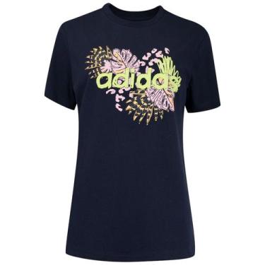 Imagem de Camiseta Adidas Gráfica Farm Feminino - Marinho