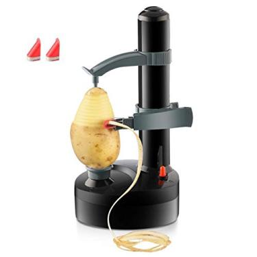 Imagem de Descascador de batata elétrica [2 lâminas de substituição] - Descascador de batata de maçã rotativo multifuncional de aço inoxidável de frutas vegetais descascador elétrico - Ferramenta de descascamento de cozinha