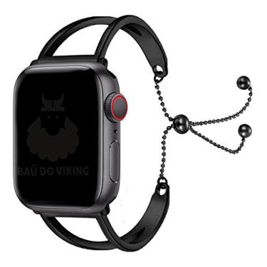 Imagem de Pulseira Aço Inoxidável Pendant, compatível com Apple Watch (Preto, 42/44/45mm)