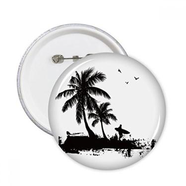 Imagem de Ilustração de Coqueiro de Praia Estampa de Pinos Redondos Emblema Decoração de Roupas 5 peças Presente