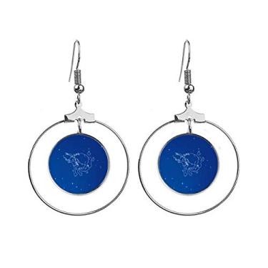 Imagem de Brincos com padrão de constelação Taurus Star Universe, joia com argola