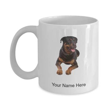 Imagem de Caneca Rottweiler personalizada - Caneca de café Rottweiler - Rottweiler Lovers Idea Crianças Meninos Meninas Amor - Caneca de café 325 ml