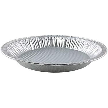 Imagem de Handi-Foil 25,4 cm (parte superior real: 22,8 cm – parte superior de 21,6 cm) forma de bolo de alumínio 3,8 cm de profundidade – pratos descartáveis para assar estanho, Prata, 25