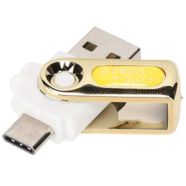 Imagem de cigemay Leitor de cartão, leitor de cartão OTG USB 2.0 tipo C USB 2.0, leitor de cartão de celular (amarelo)
