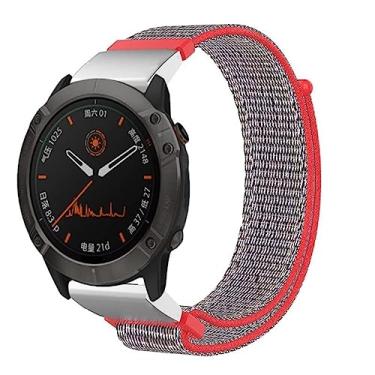 Imagem de DFAMIN 22 26mm Pulseira de nylon para Garmin Fenix 7X 7 6 6X Pro Fenix 5 5X plus 3 3HR Forerunner 935 945 EPIX Pulseira de relógio inteligente de liberação rápida (Cor: rosa brilhante