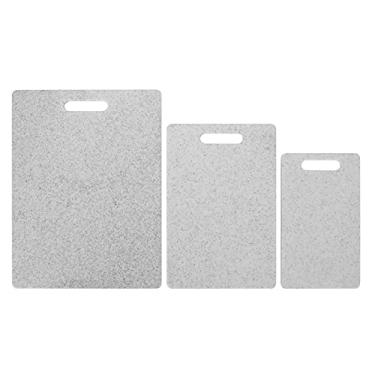 Imagem de Kit de tábua de cortar, tábua de cortar dupla face padrão de mármore de imitação não tóxico BPA para cozinha para restaurante para casa(Tábua de corte de pedra de imitação branca)