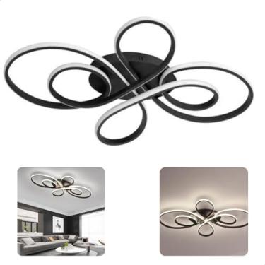 Imagem de Luminária Sobrepor Elegante Sala de Estar Quarto Moderno Leve Lustre Lâmpada do Teto design 3 Cores de Luz Sanfé